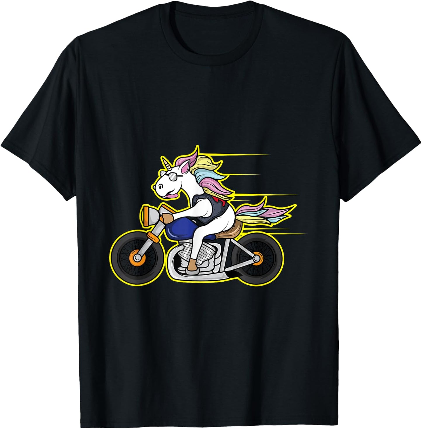 Unicorn Biker Gang Rider Motorcycle Club Shirt T-Shirt - T-Shirt | Black