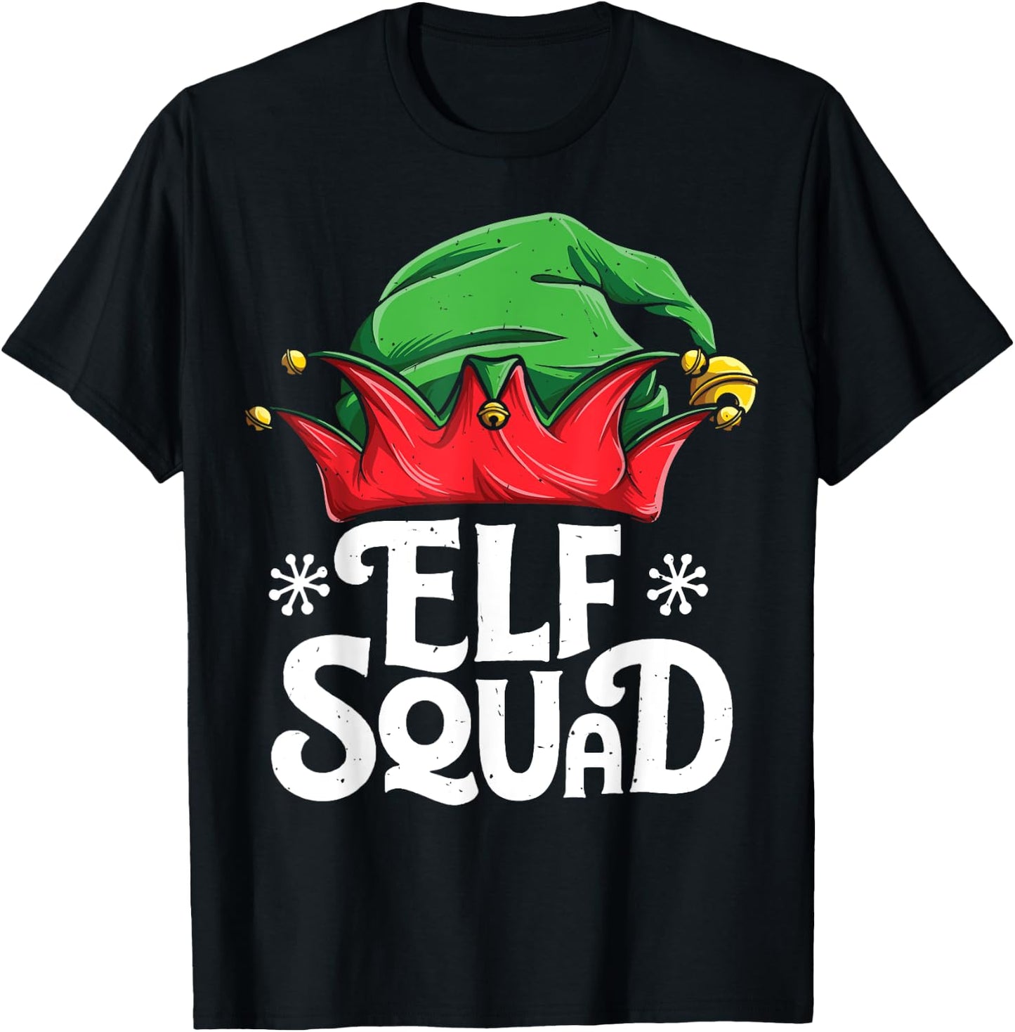 Elf Squad Christmas Funny Elves Family Matching Pyjamas Xmas T-Shirt - T-Shirt | Black