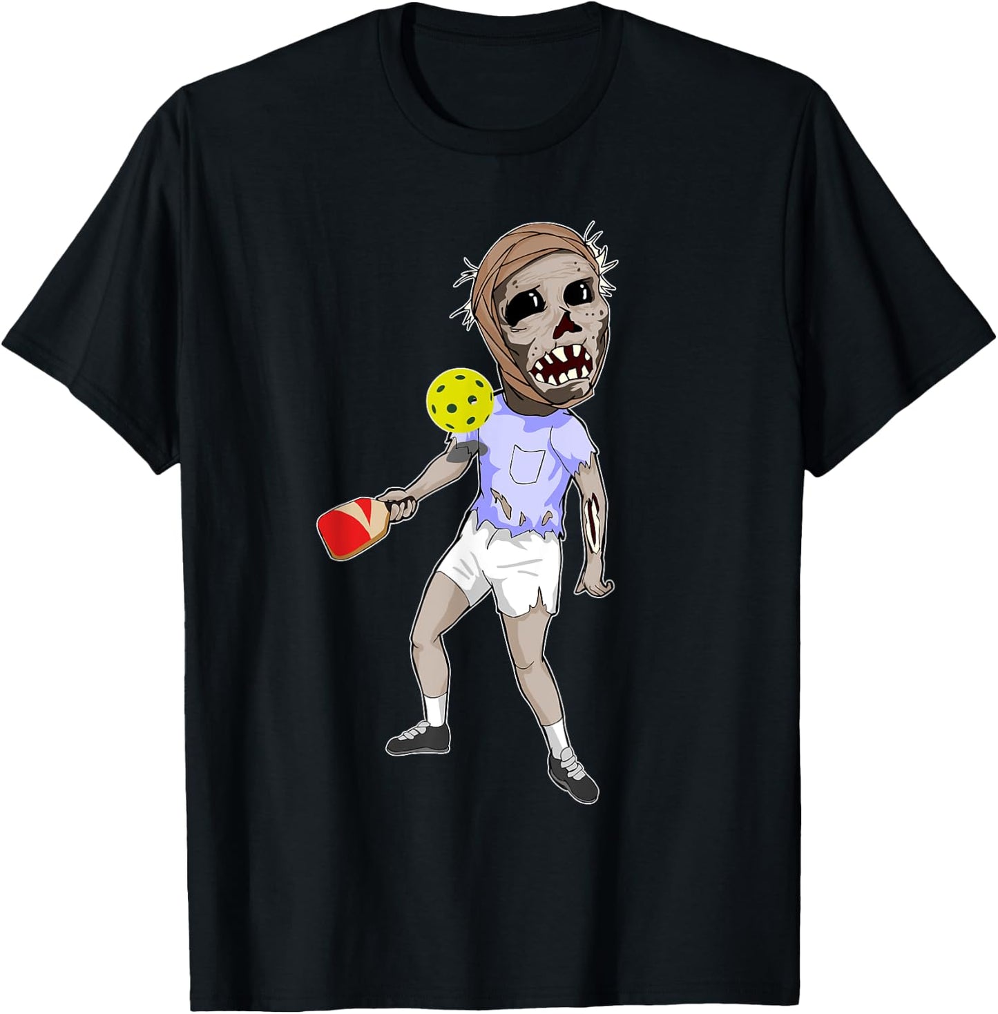 Funny Pickleball Zombie Halloween Gift Shirt T-Shirt - T-Shirt | Black
