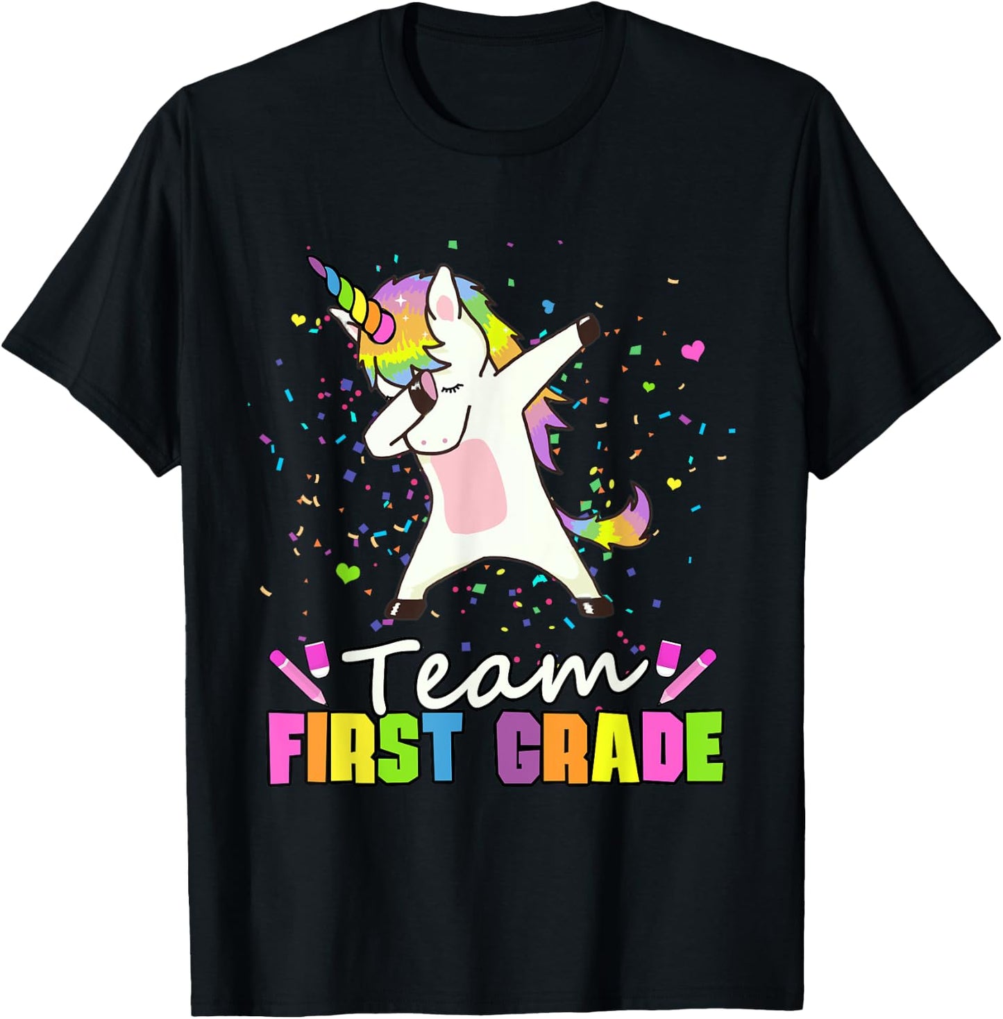 Team First Grade Unicorn 1st Grade Squad T-Shirt - T-Shirt | Black