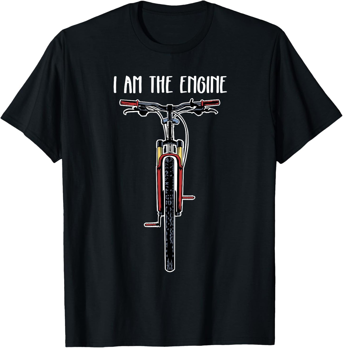 Funny Bicycle I Am The Engine Small T-Shirt - T-Shirt | Black