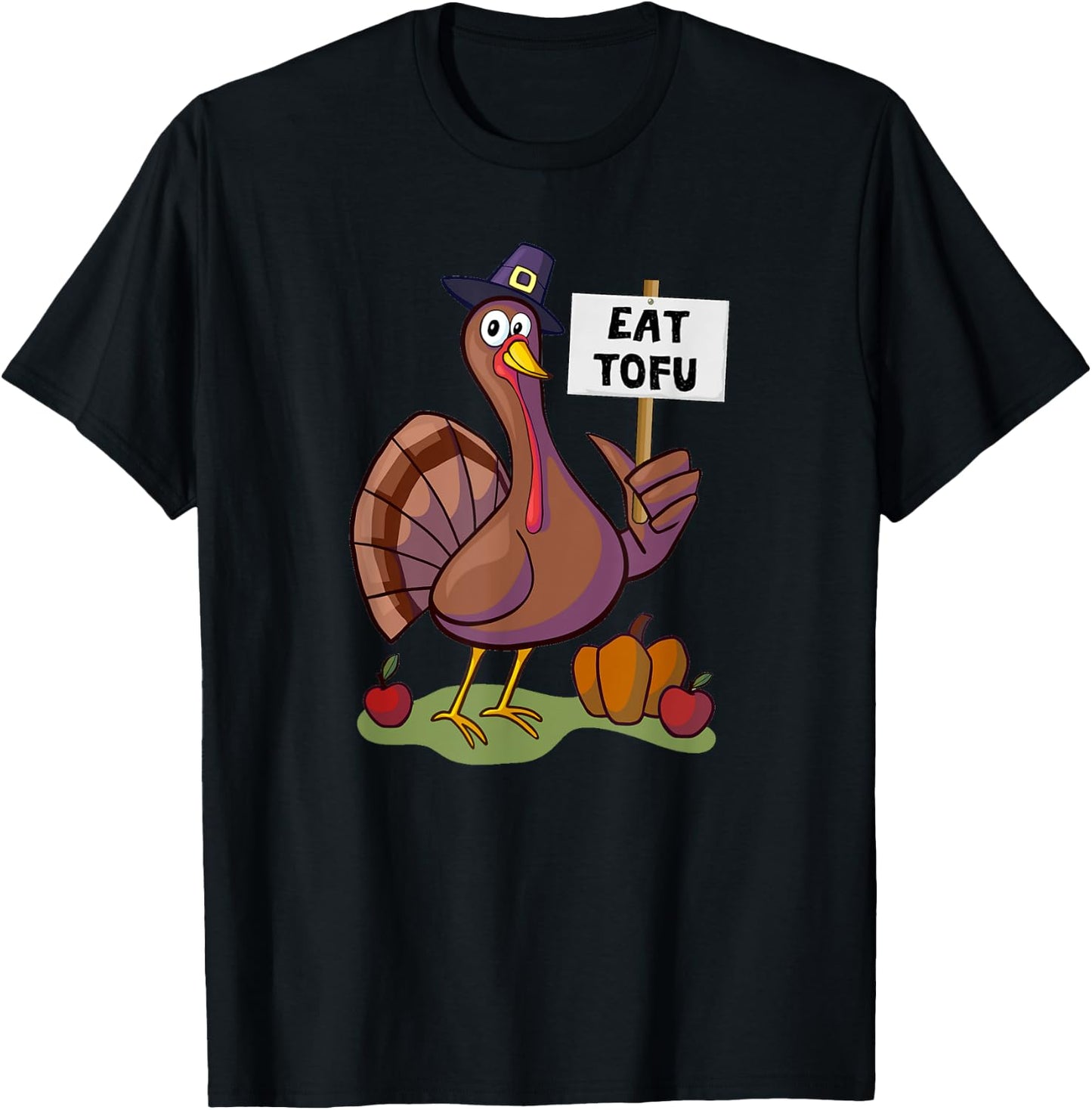 Thanksgiving Turkey Day Shirts Eat Tofu Thanksgiving Vegetarian Turkey Funny T-Shirt - T-Shirt | Black
