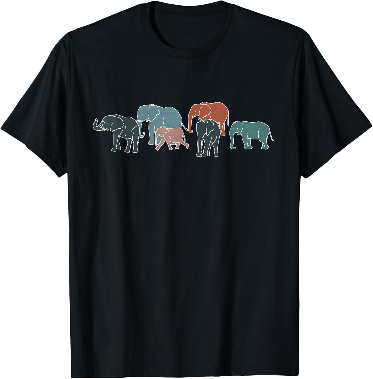 Thimbleberry African Shirts Herd of Elephants for Africa and Elephant Lovers T-Shirt - T-Shirt | Black