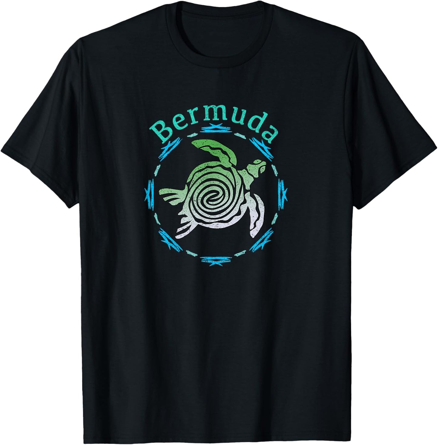Bermuda Vintage Tribal Turtle Gift T-Shirt - T-Shirt | Black