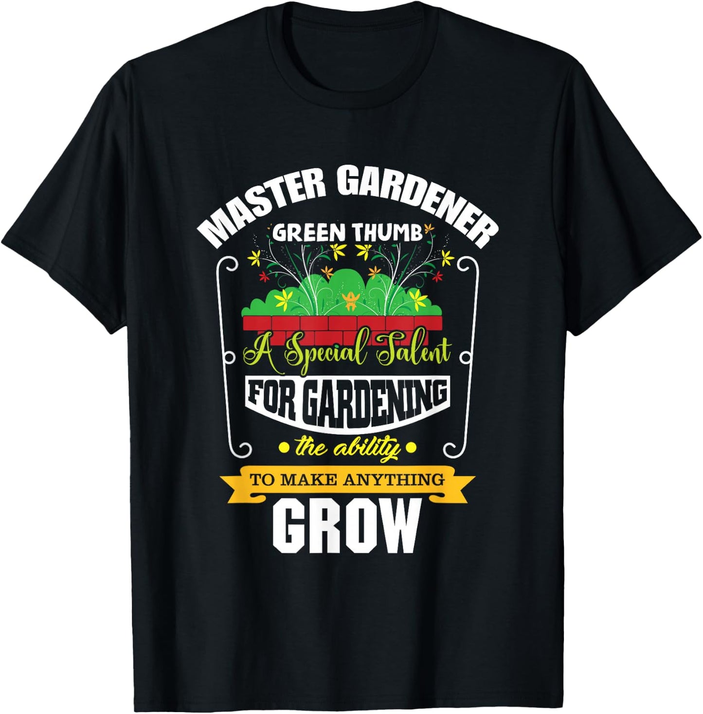 Master Gardener Green Thumb Plant Flower Grow T-Shirt - T-Shirt | Black
