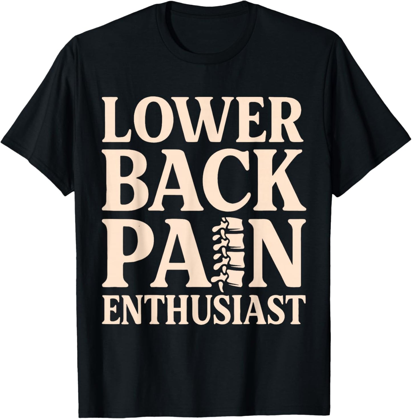 Lower Back Pain Enthusiast – Funny Spine Minimal T-Shirt - T-Shirt | Black