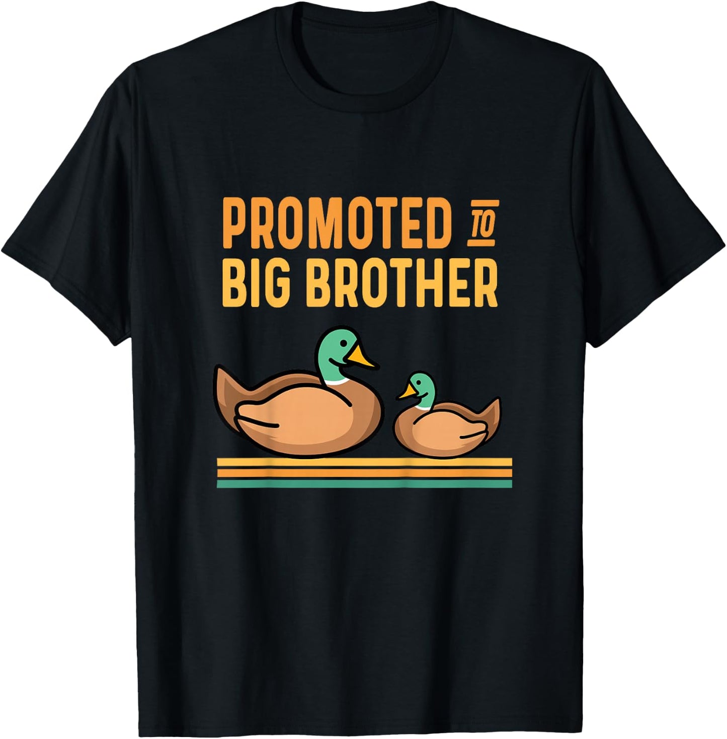 Promoted to Big Brother Baby Announcement - Duck Mallard T-Shirt - T-Shirt | Black