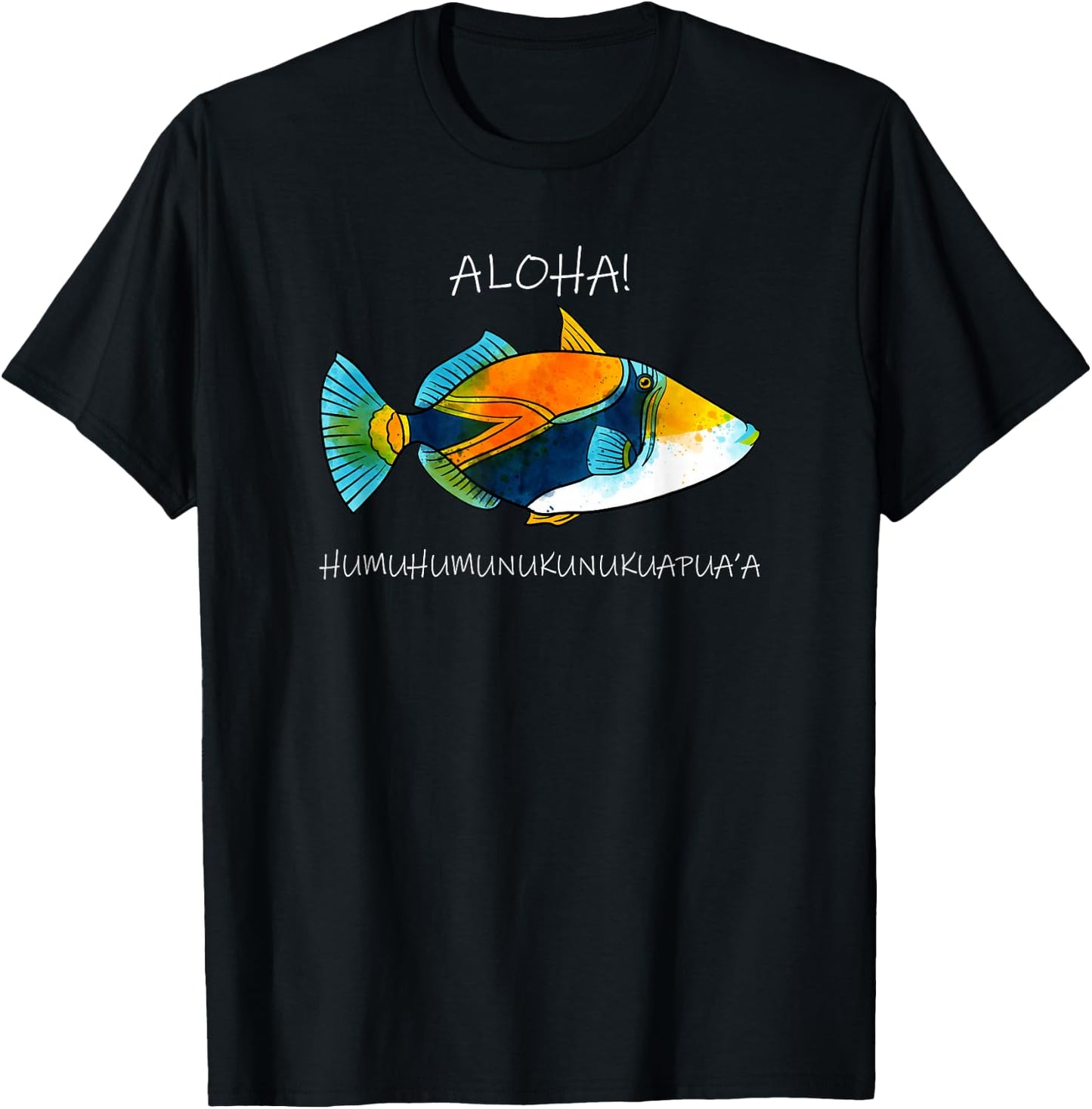 Humuhumunukunukuapua'a Olelo Hawaiian Reef Triggerfish Small T-Shirt - T-Shirt | Black
