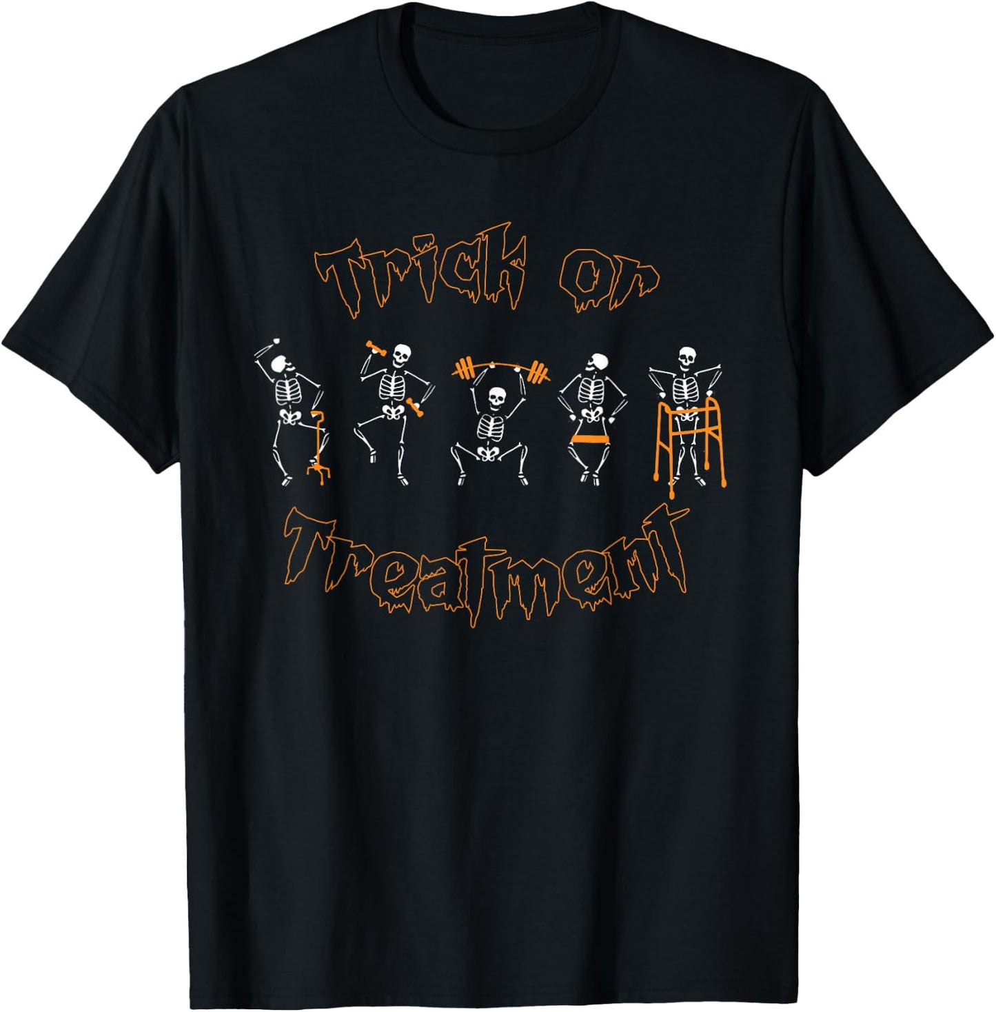 Trick or Treatment PT Physical Therapy Therapist Halloween T-Shirt - T-Shirt | Black