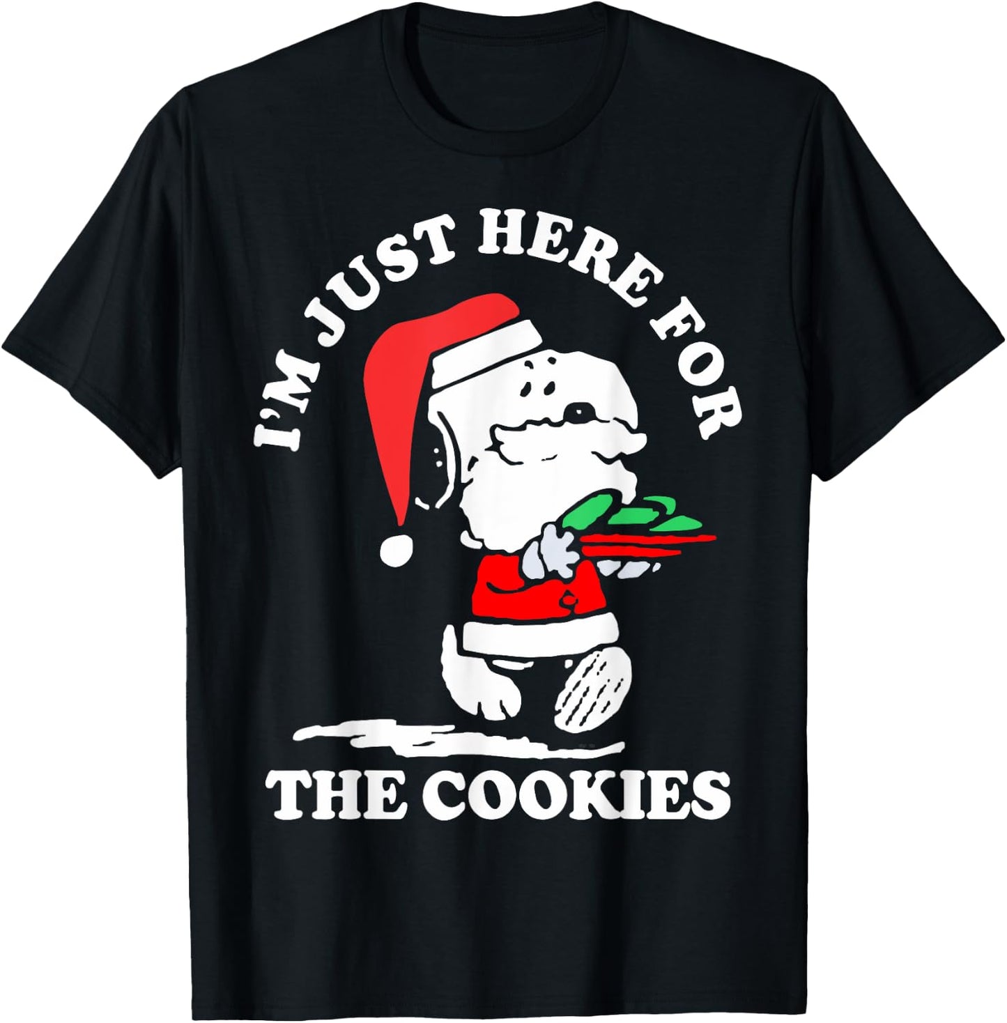 Im Just Here For The Cookies Christmas T-Shirt - T-Shirt | Black