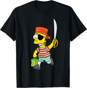 The Simpsons Halloween Bart Pirate Costume Trick or Treat T-Shirt - T-Shirt | Black