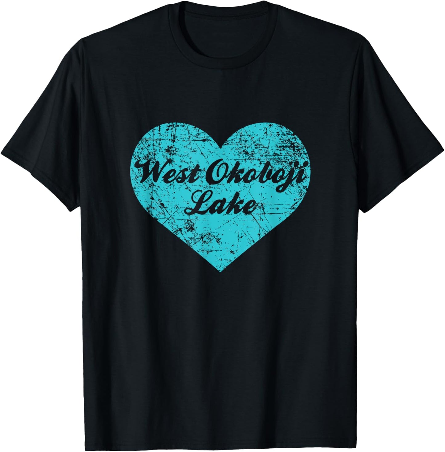 I Love West Okoboji Lake Shirt, Iowa Camping Gift T-Shirt - T-Shirt | Black