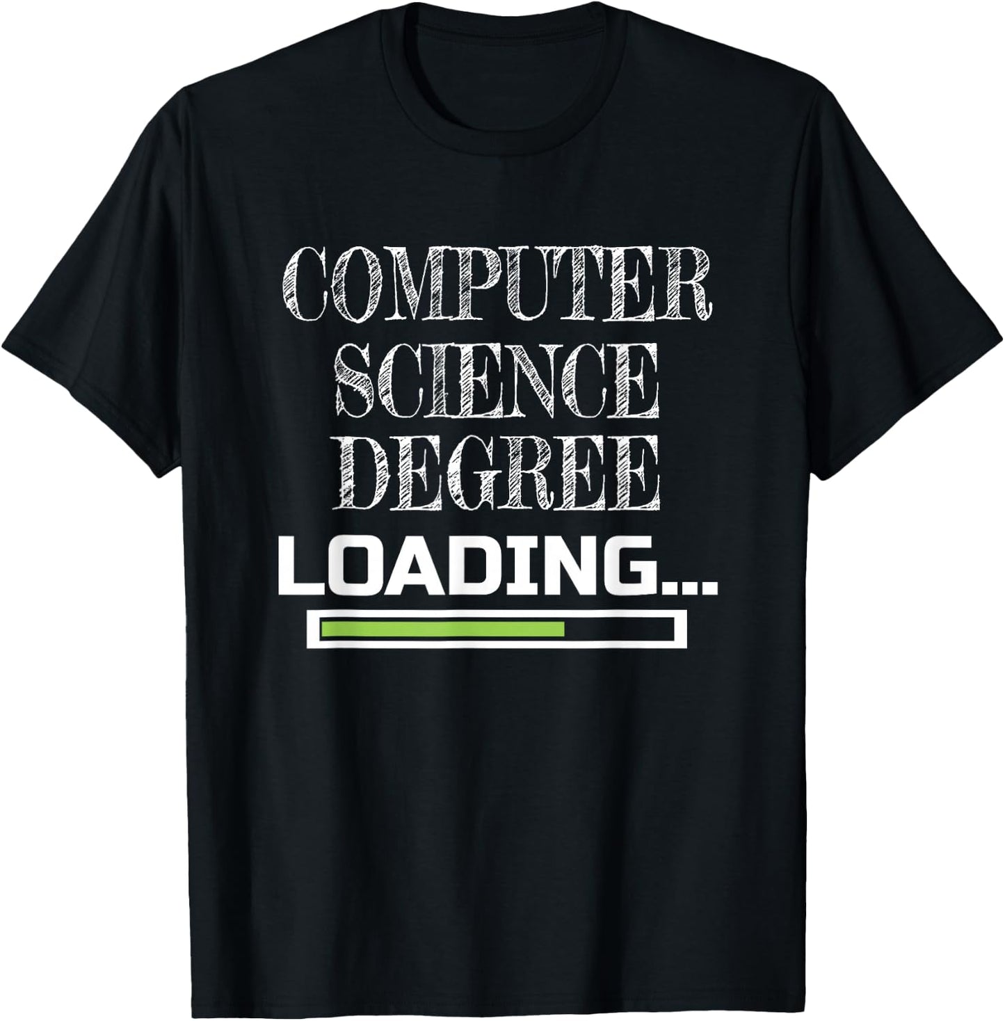 Computer Science Degree Loading CS School Major T-Shirt - T-Shirt | Black