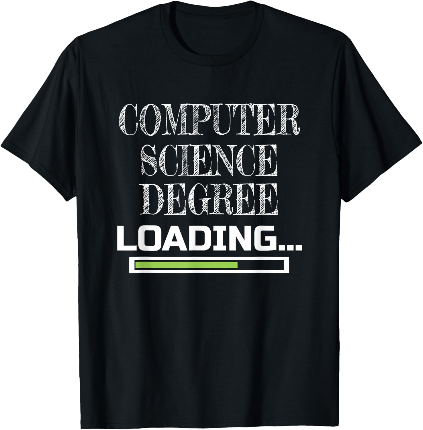 Computer Science Degree Loading CS School Major T-Shirt - T-Shirt | Black
