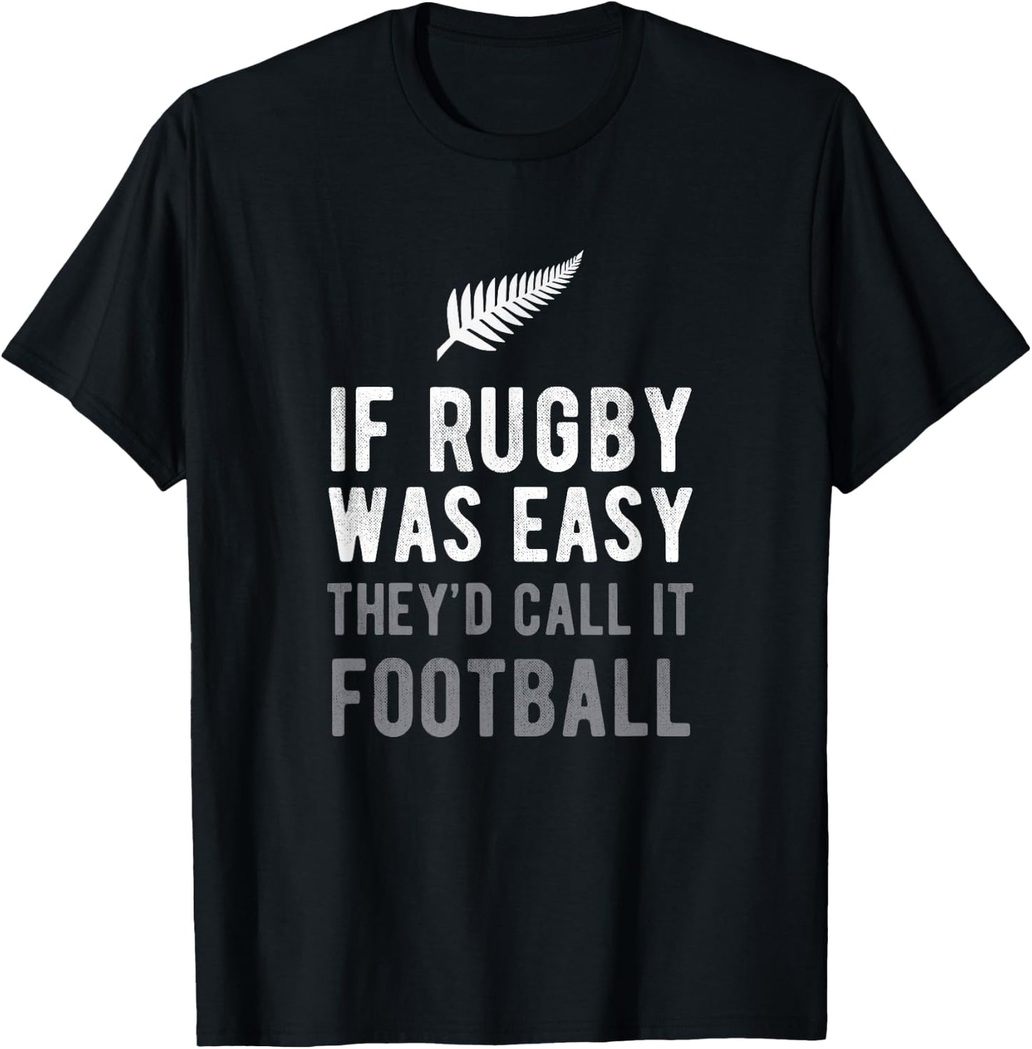 Funny New Zealand Rugby NZ Silver Fern Football Gift T-Shirt - T-Shirt | Black