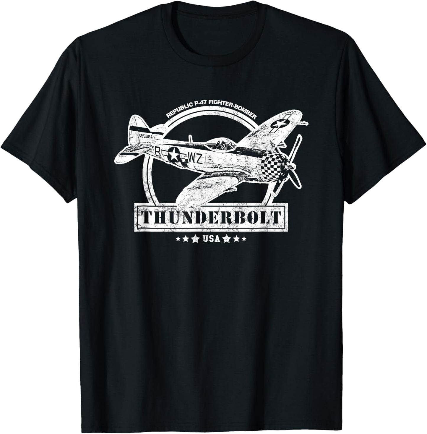 P-47 Thunderbolt WW2 Aircraft T-Shirt - T-Shirt | Black