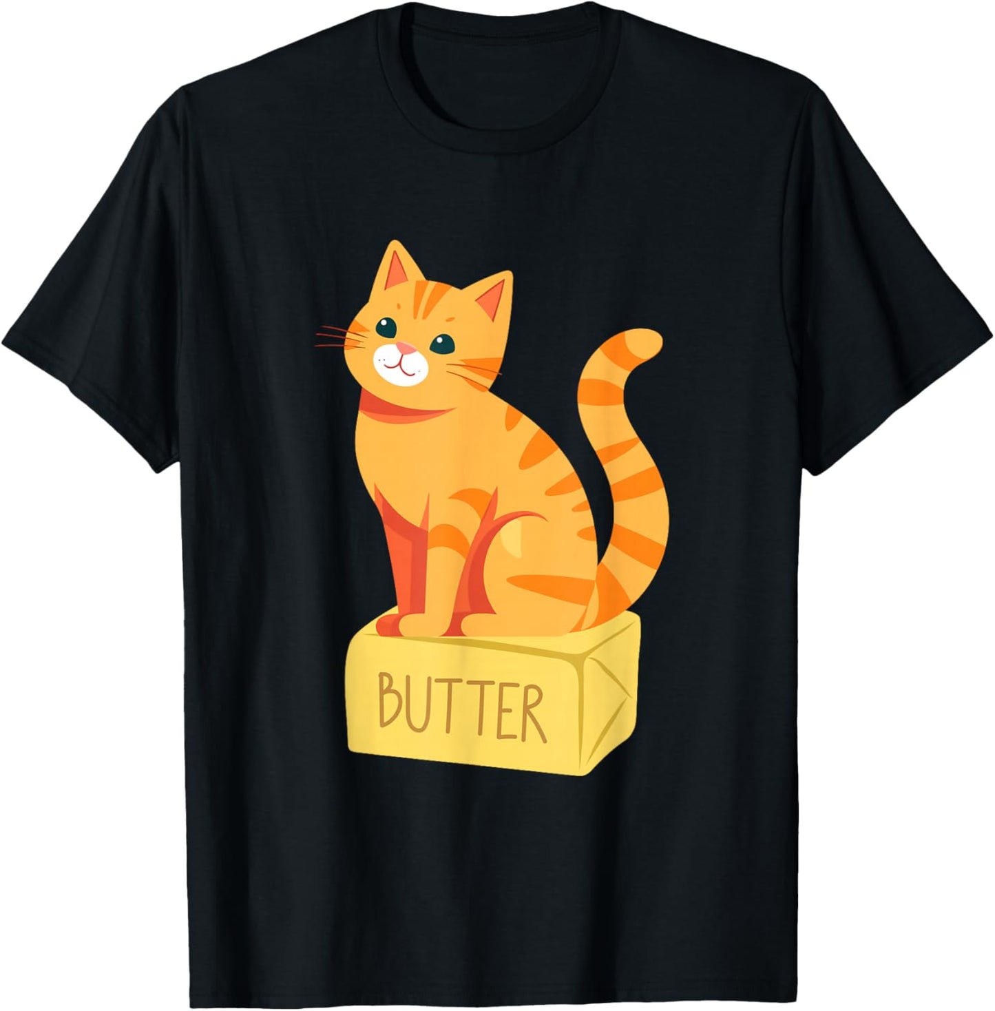 Cute The butter cat had a cat sitting on a stick of butter T-Shirt - T-Shirt | Black
