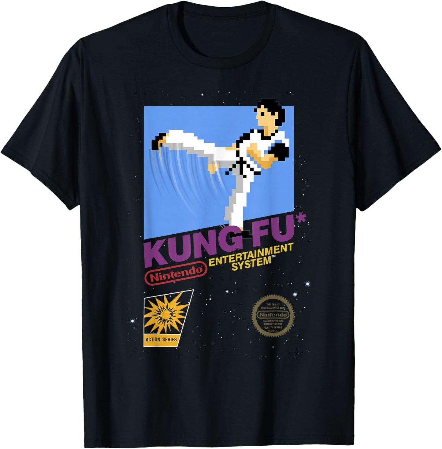 Nintendo NES Kung Fu Action Series Retro Graphic T-Shirt - T-Shirt | Black