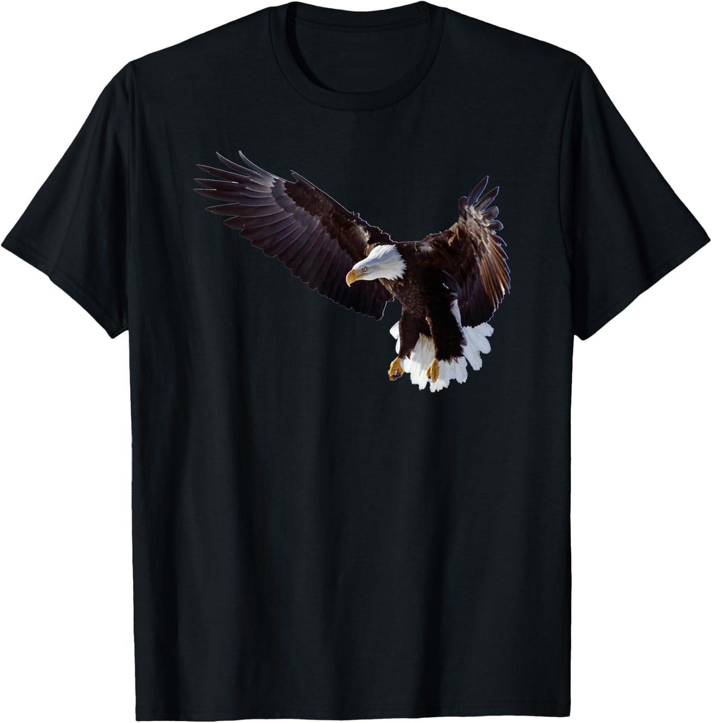 Lovely American Bald Eagle In Flight Photo Portrait T-Shirt - T-Shirt | Black