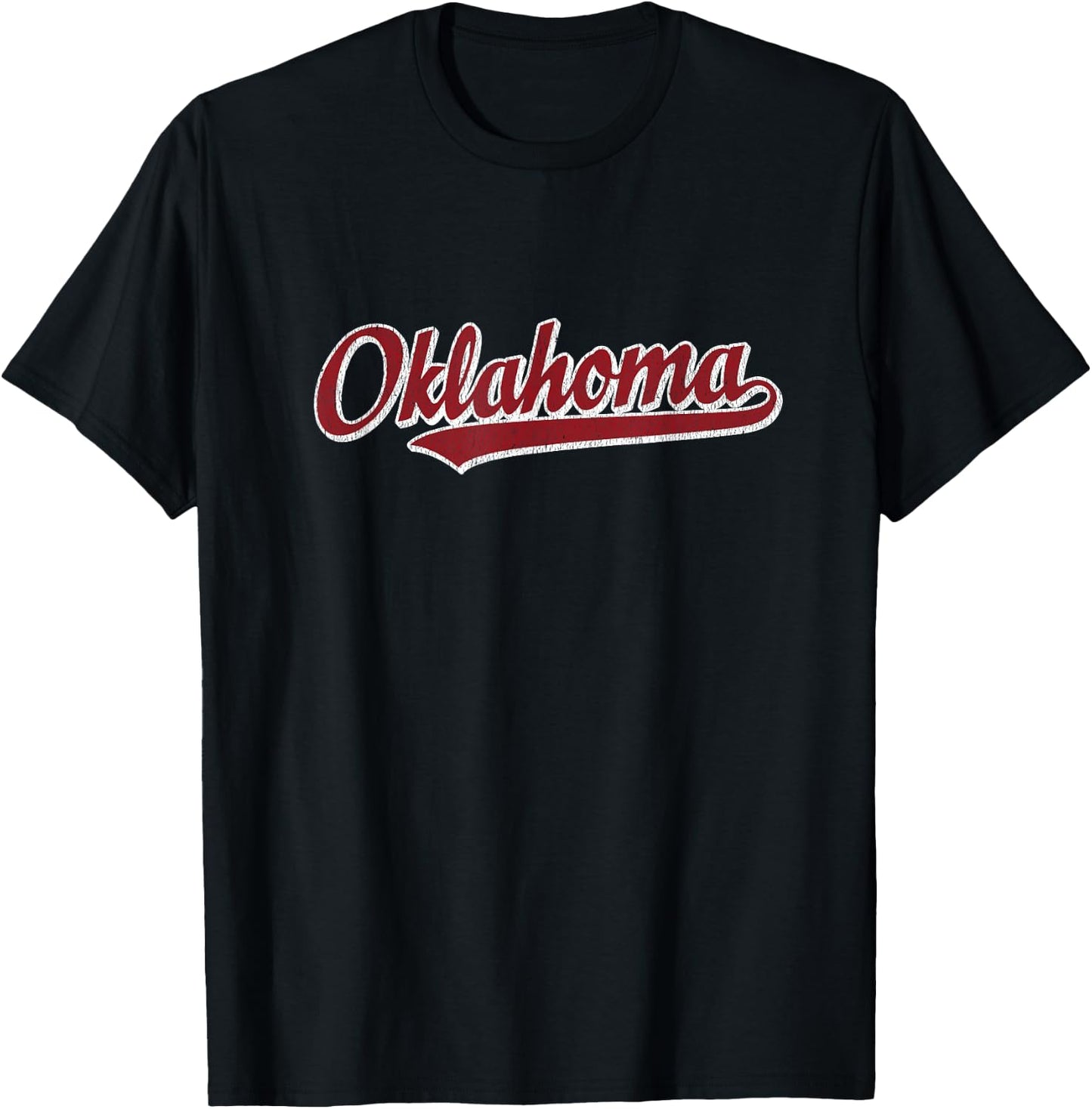 Oklahoma T Shirt Vintage Sports Design Retro Script T-Shirt - T-Shirt | Black