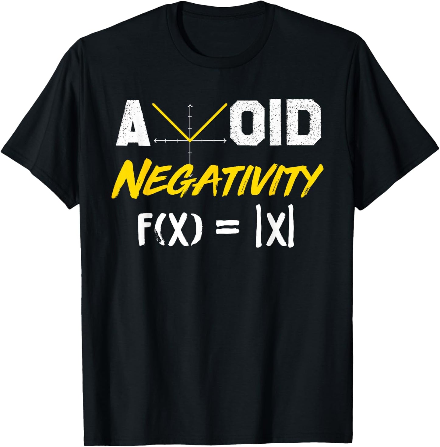 Avoid Negativity - Funny Math Pun Equation T-Shirt - T-Shirt | Black