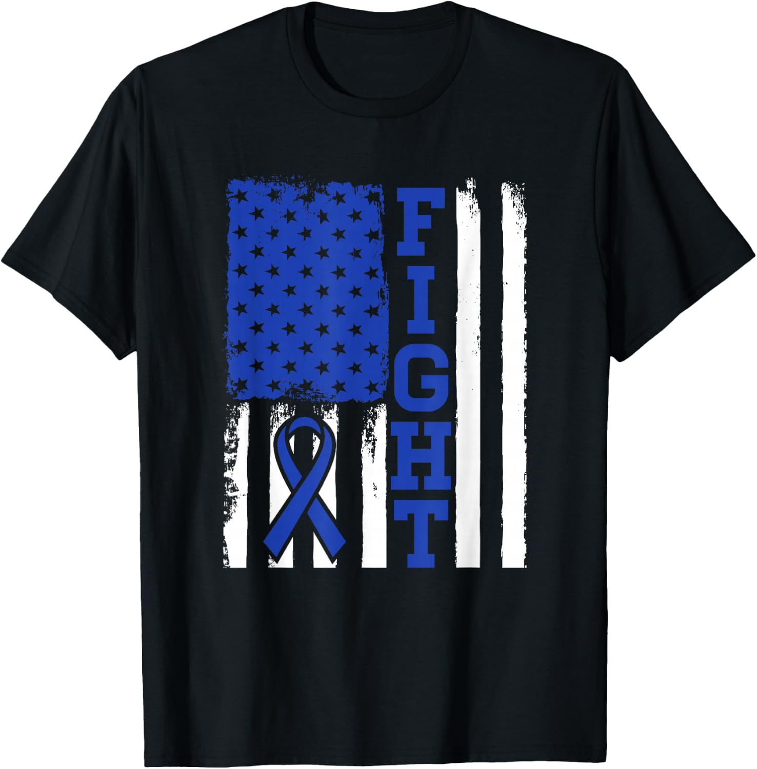 Fight Flag - Colon Cancer Shirt For Colon Cancer Fighter T-Shirt - T-Shirt | Black