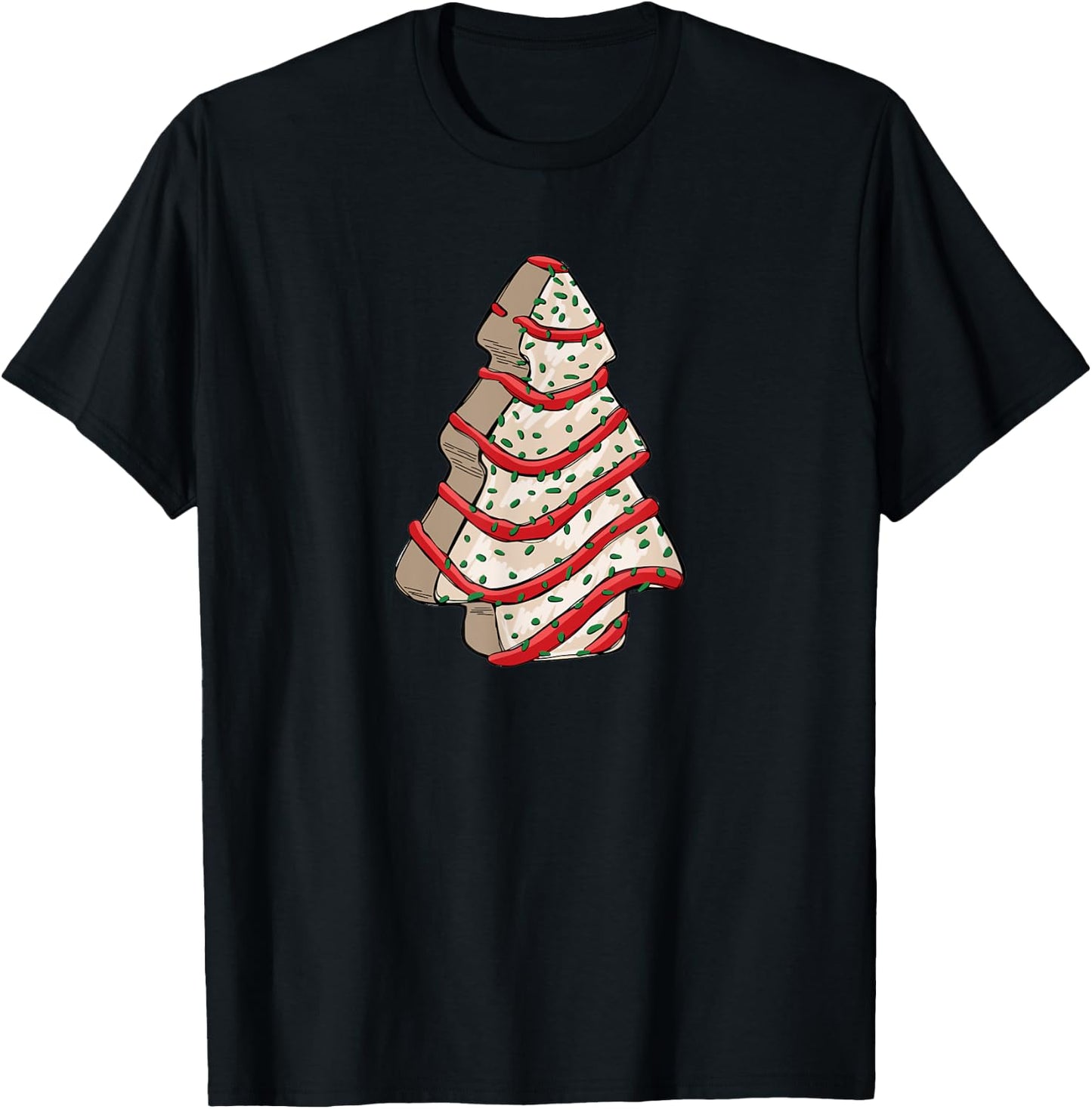 Christmas Tree Frosting Frosted Cake Debbie Snack T-Shirt - T-Shirt | Black