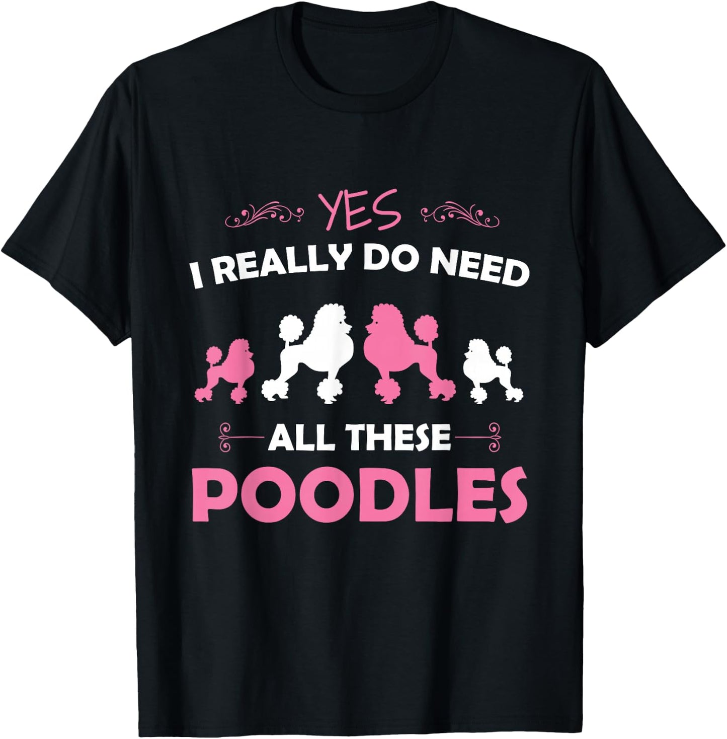 Funny Standard Poodle Dog Lover Puppy Breed Pink T-Shirt - T-Shirt | Black