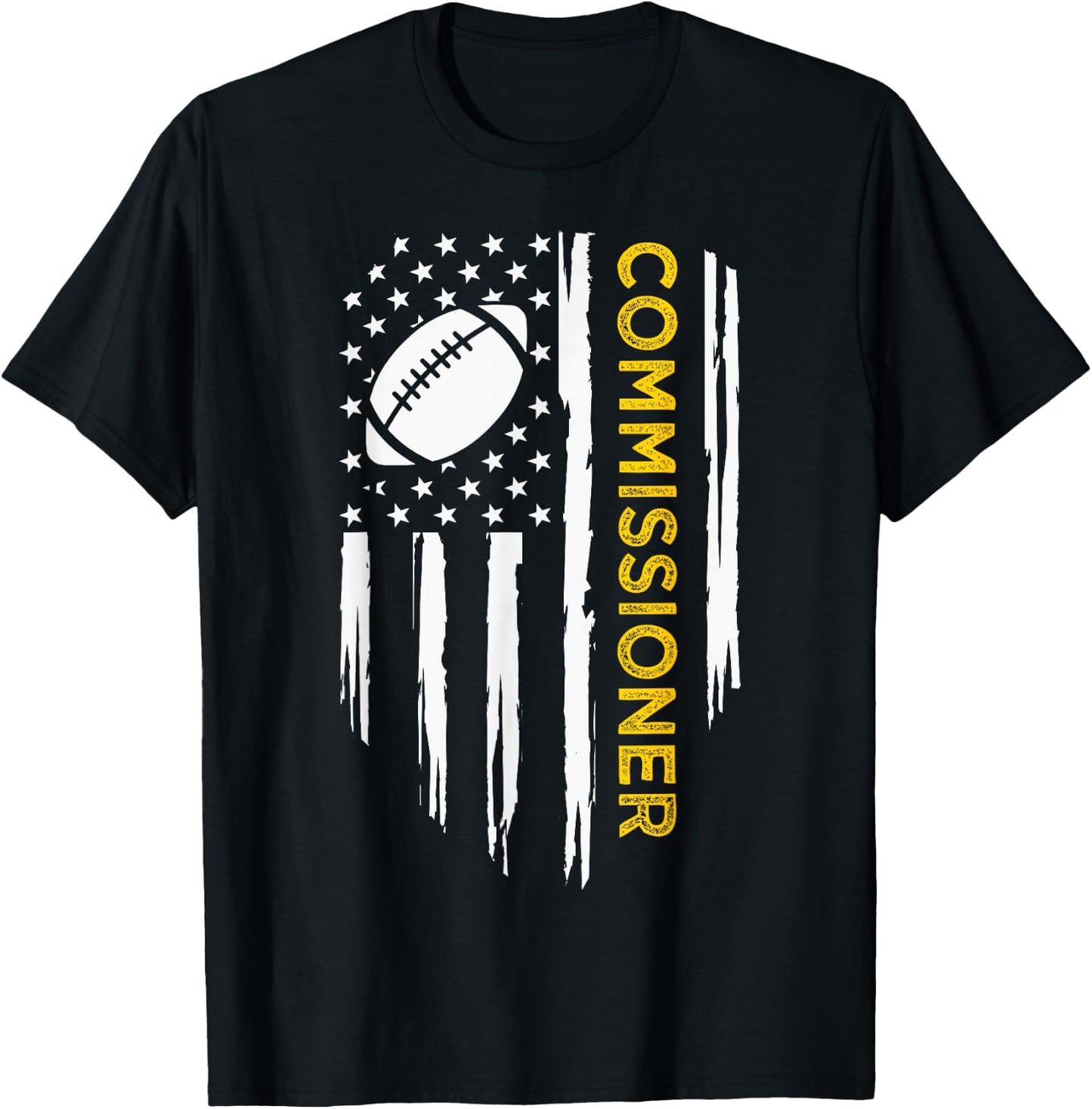 Commissioner Fantasy Football - American Commish Flag T-Shirt - T-Shirt | Black