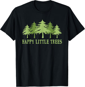 Funny Happy Little Trees Gifts Bob Style Camping T-Shirt - T-Shirt | Black