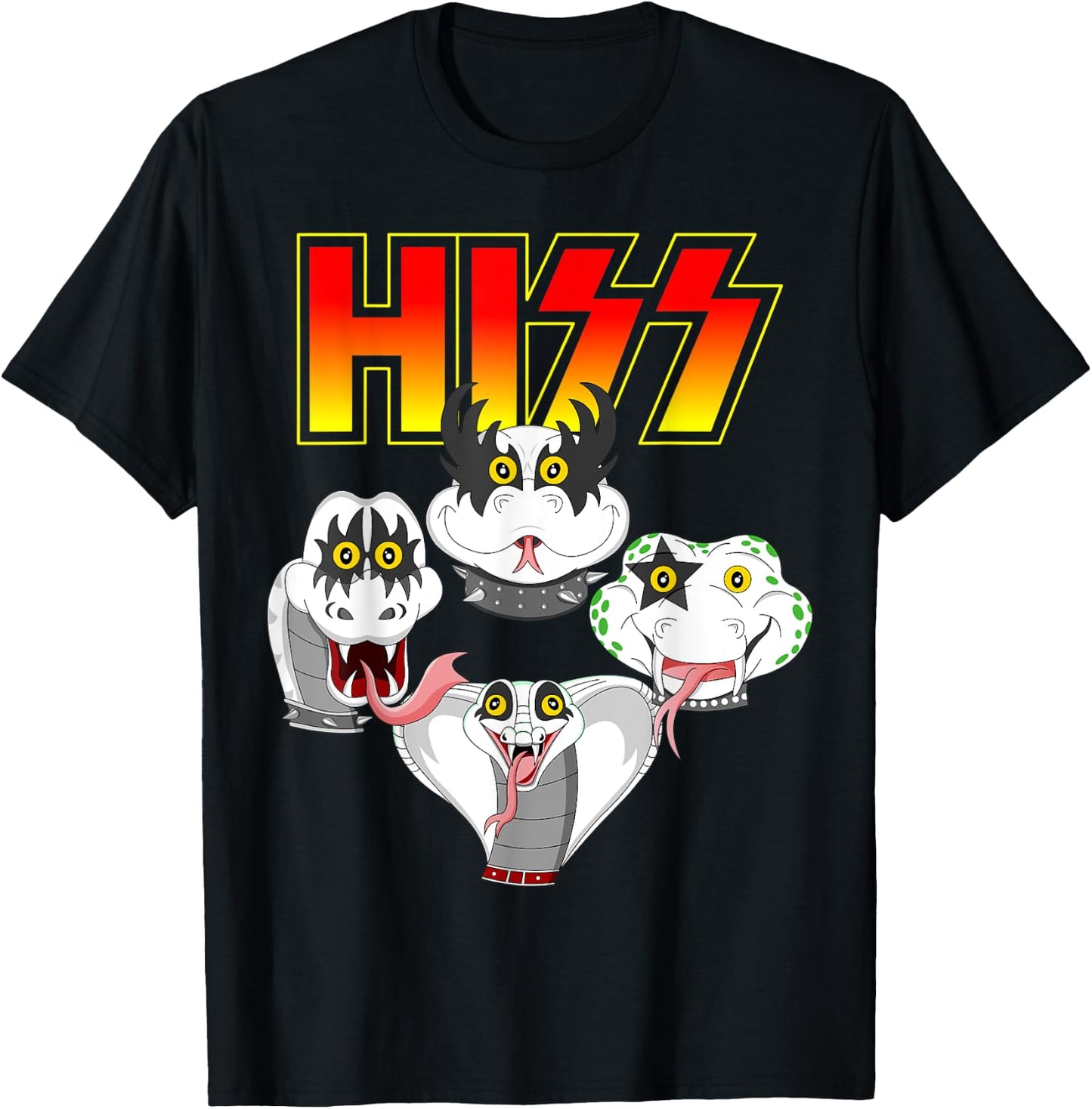 Hiss Cute Funny Snake Lover Rock And Roll Band Gift T-Shirt - T-Shirt | Black
