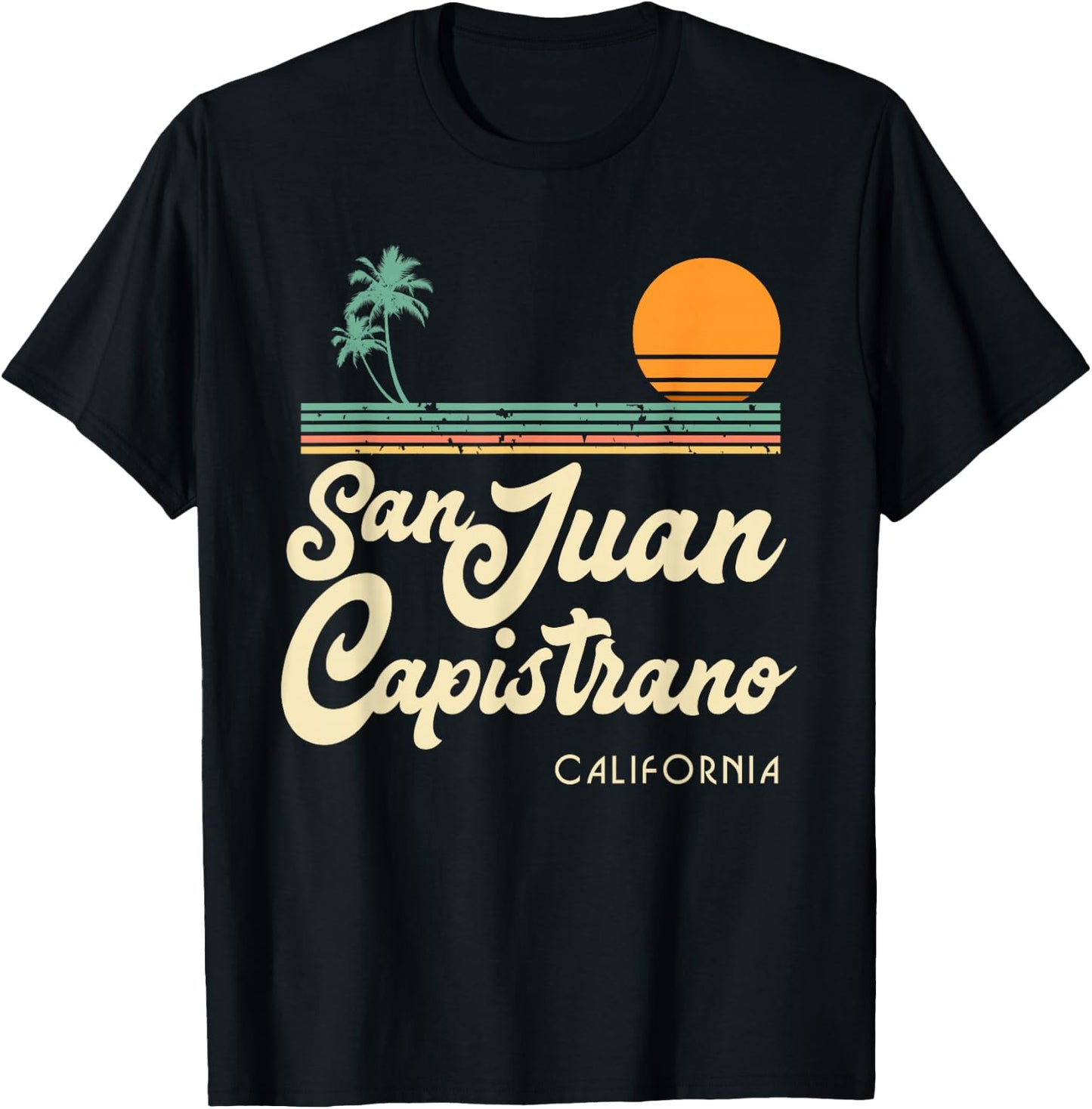Vintage San Juan Capistrano California Light T-Shirt - T-Shirt | Black