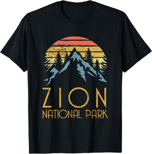 Vintage Retro Zion National Park Utah T Shirt T-Shirt - T-Shirt | Black