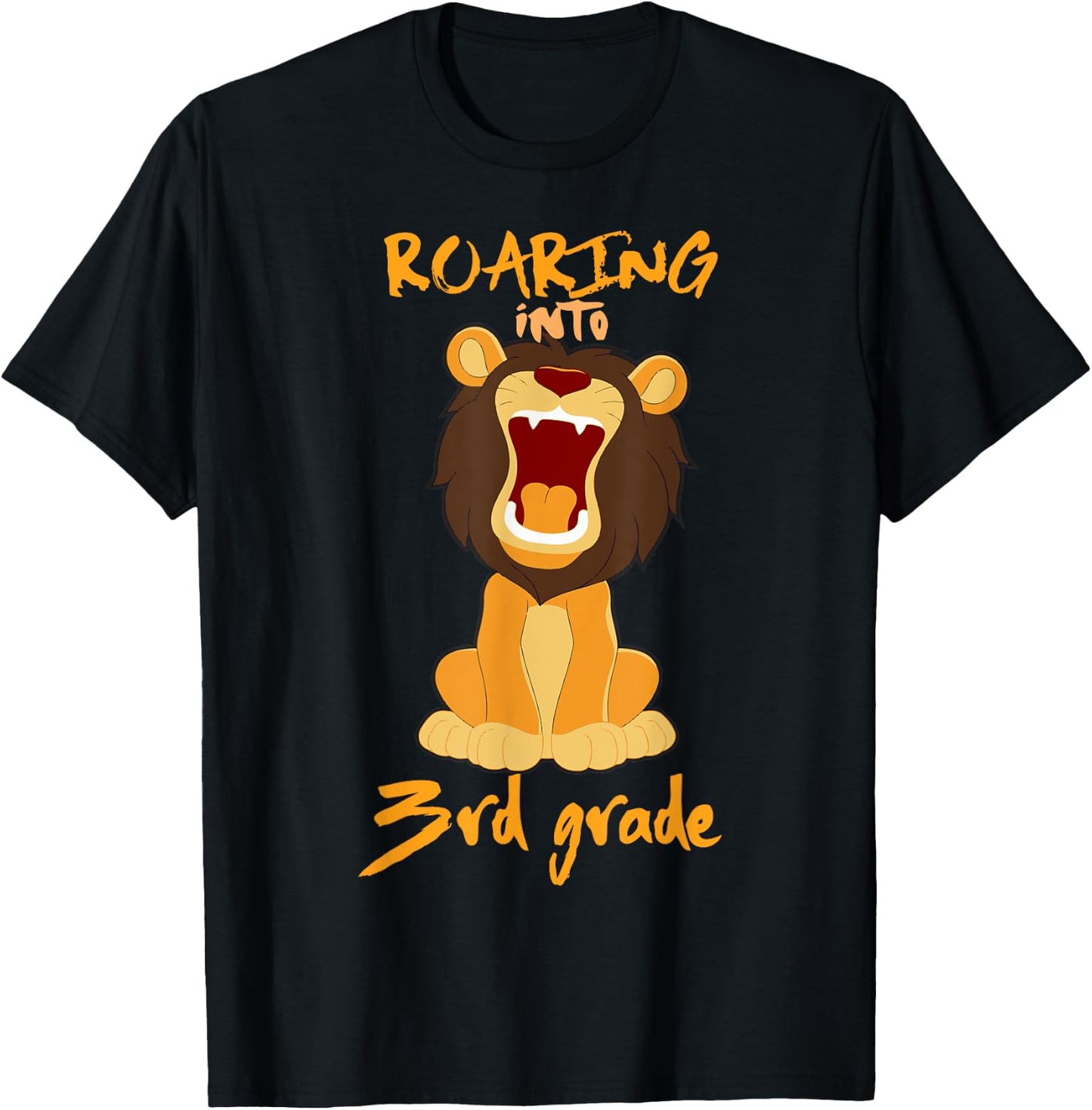 Roaring Into 3rd Grade Back To School Lion Rawr T-Shirt - T-Shirt | Black