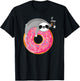 Sloth On Donut With Cup Of Steaming Coffee T-Shirt - T-Shirt | Black