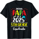 Funny Proud Papa of a Class of 2025 5th Grade Graduate T-Shirt - T-Shirt | Black