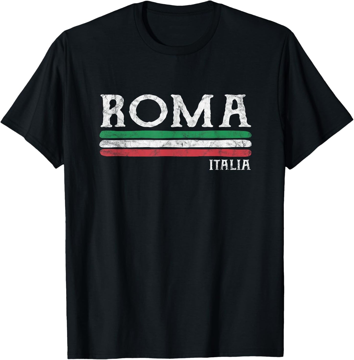 Rome Italy Italian Flag Souvenirs Gift T-Shirt - T-Shirt | Black