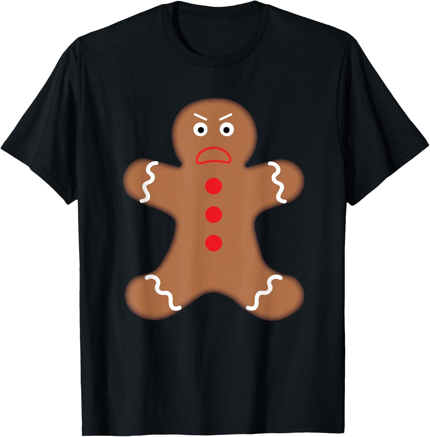 Angry Gingerbread Man Shirt - Funny Christmas Cookie Baking T-Shirt - T-Shirt | Black