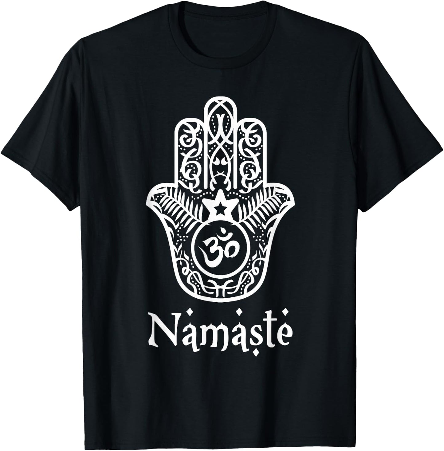 Namaste Hand Hamsa Yoga Hinduism vedas OHM t Shirt T-Shirt - T-Shirt | Black