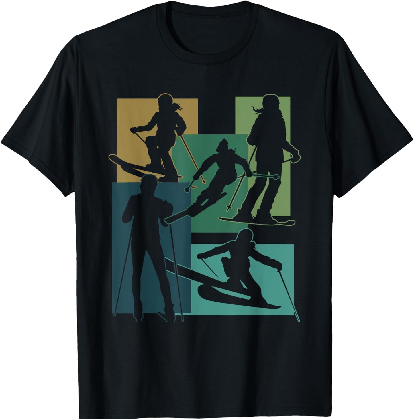 Funny Skiing Ski Snowboarding Game Winter Sports Enthusiasts T-Shirt - T-Shirt | Black