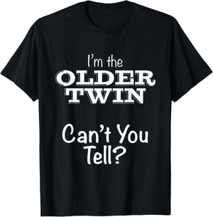 Twin Shirts for Adults Teens or Kids - Older Twin T-Shirt - T-Shirt | Black