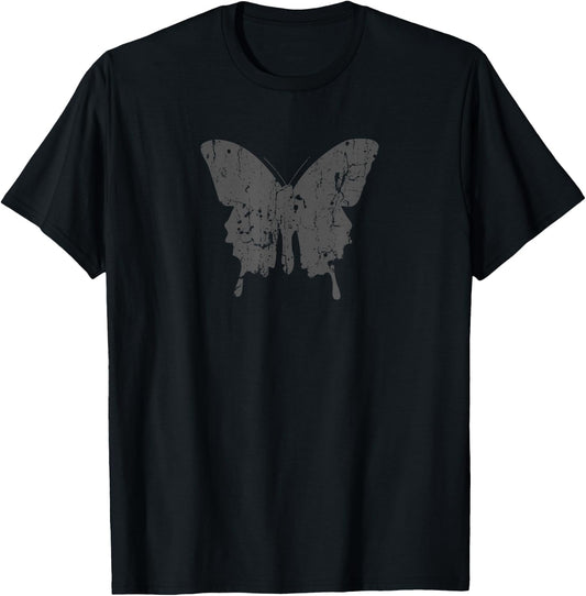 Butterfly Vintage Design T-Shirt - T-Shirt | Black