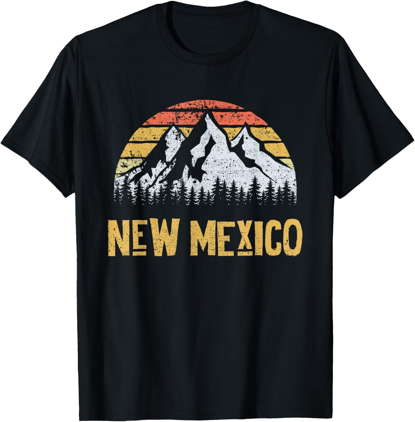 Vintage Retro NM New Mexico U.S. Mountain State T-Shirt - T-Shirt | Black