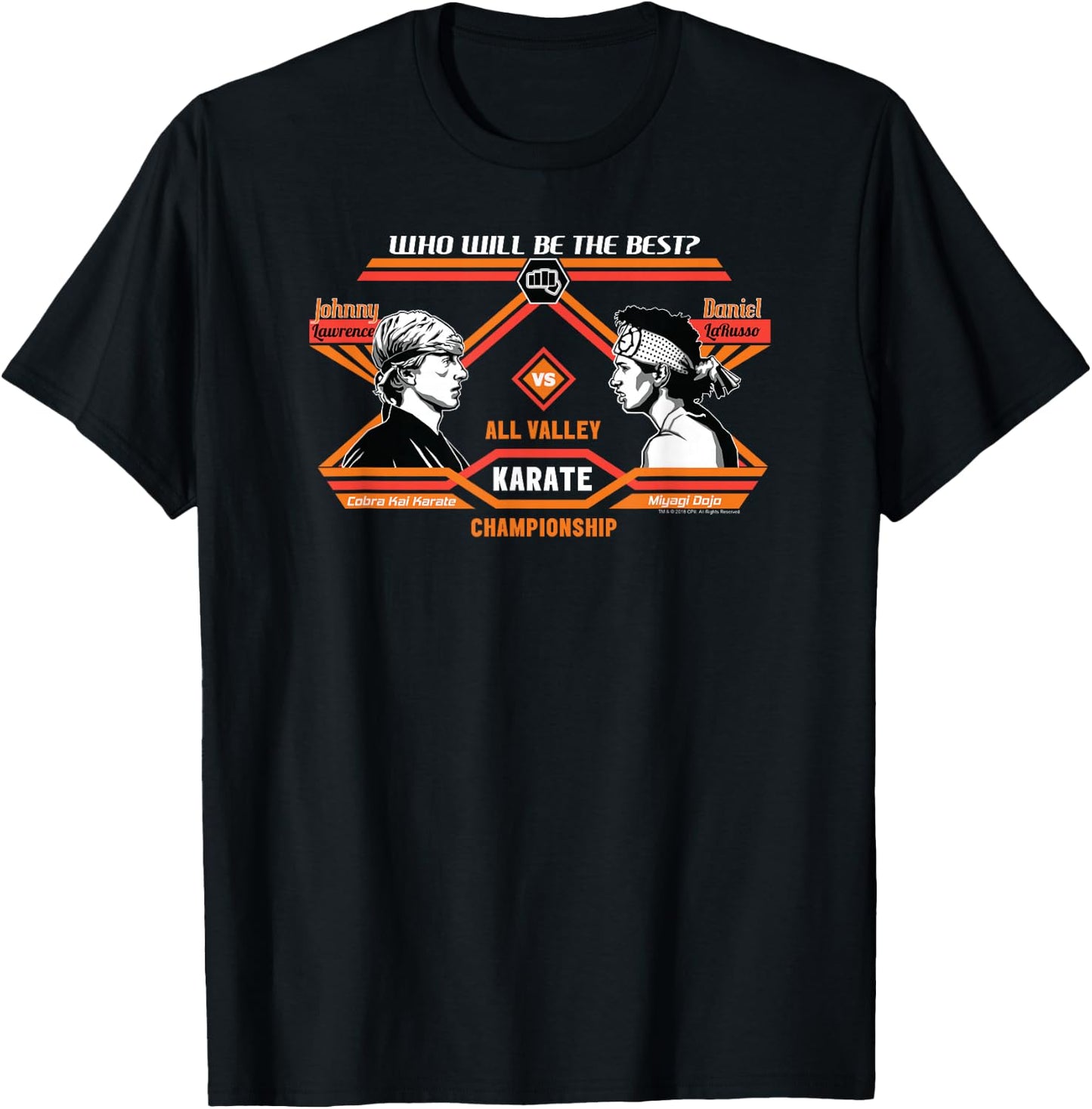 The Karate Kid Johnny VS Daniel All-Valley Karate Movie T-Shirt - T-Shirt | Black