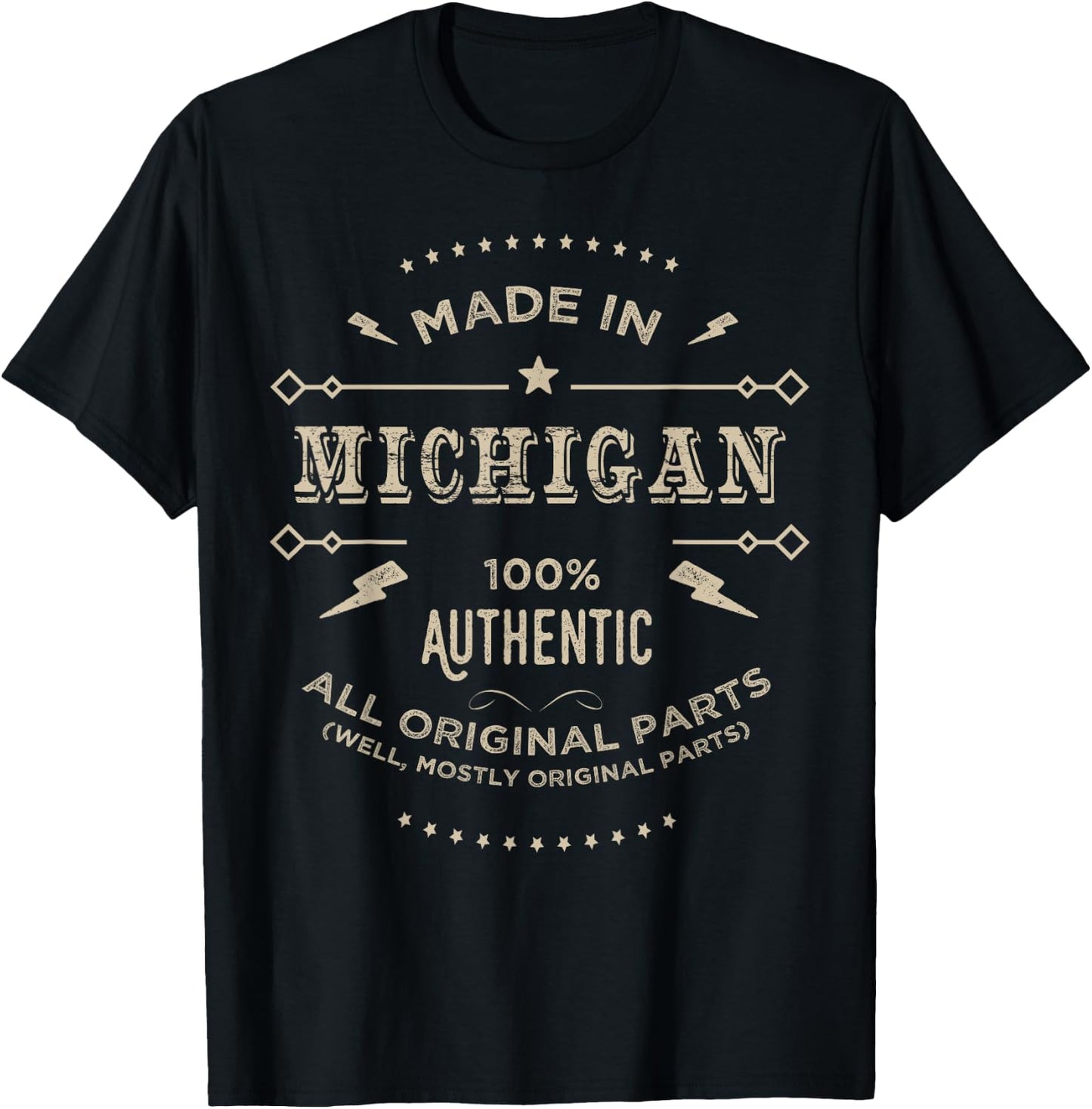 Made In Michigan Is My Home T Shirt T-Shirt - T-Shirt | Black