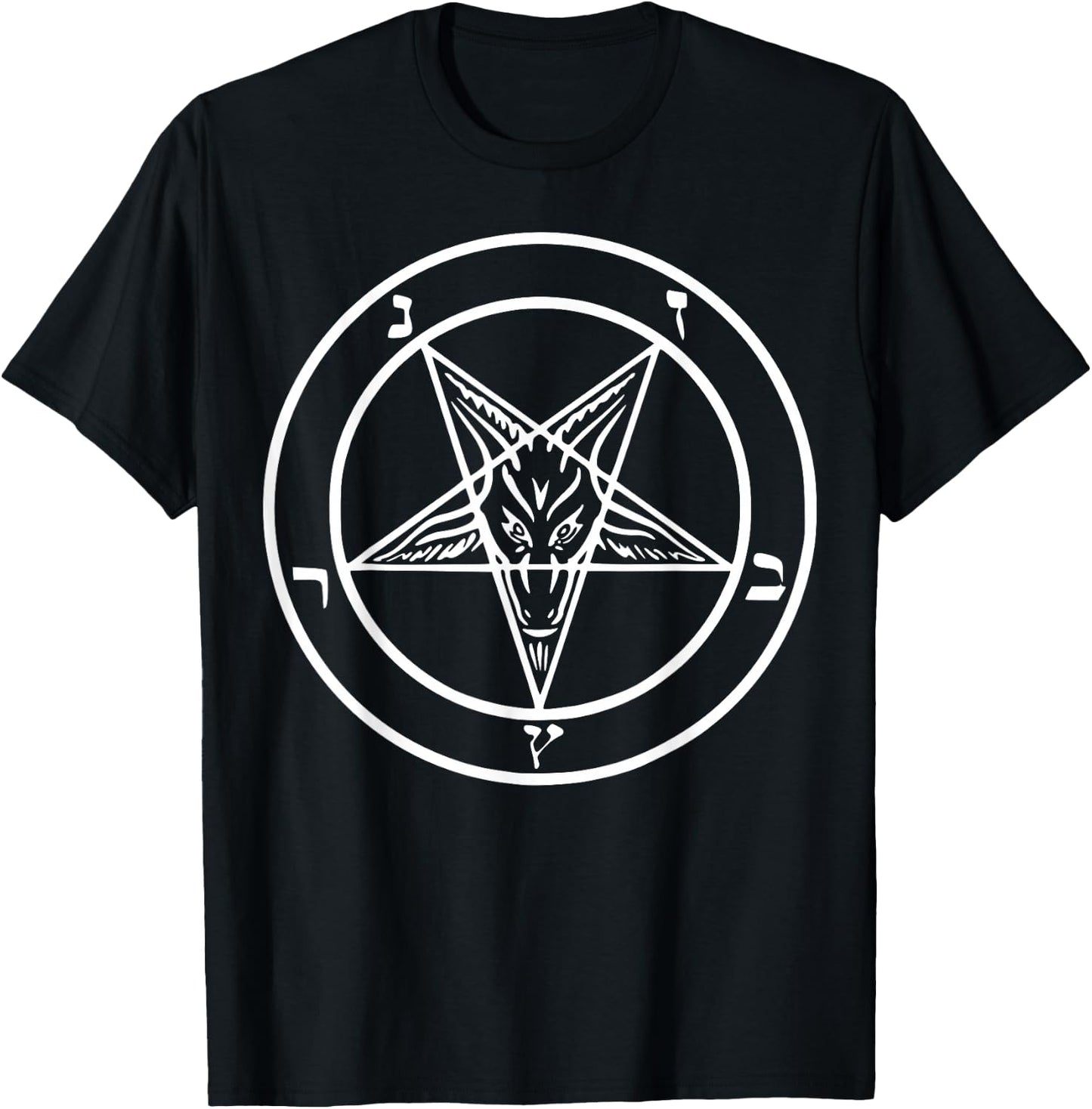 Baphomet T Shirt Pentagram Shirt Men Inverted Pentagram T-Shirt - T-Shirt | Black