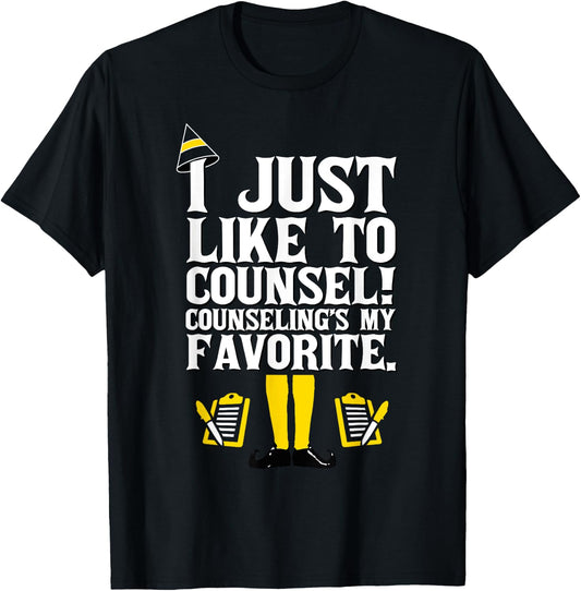 Funny Holiday School Counselor Elf Design Christmas Design T-Shirt - T-Shirt | Black