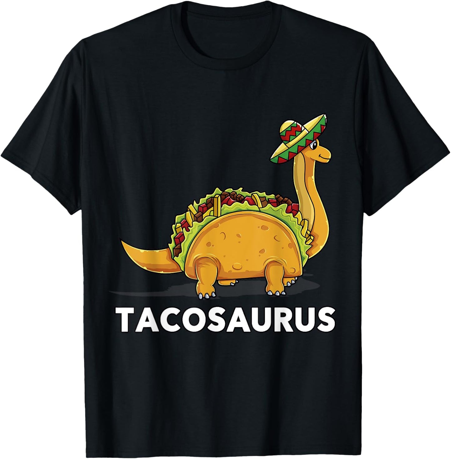 Tacosaurus Funny Dinosaur Taco Lover Gift T-Shirt - T-Shirt | Black