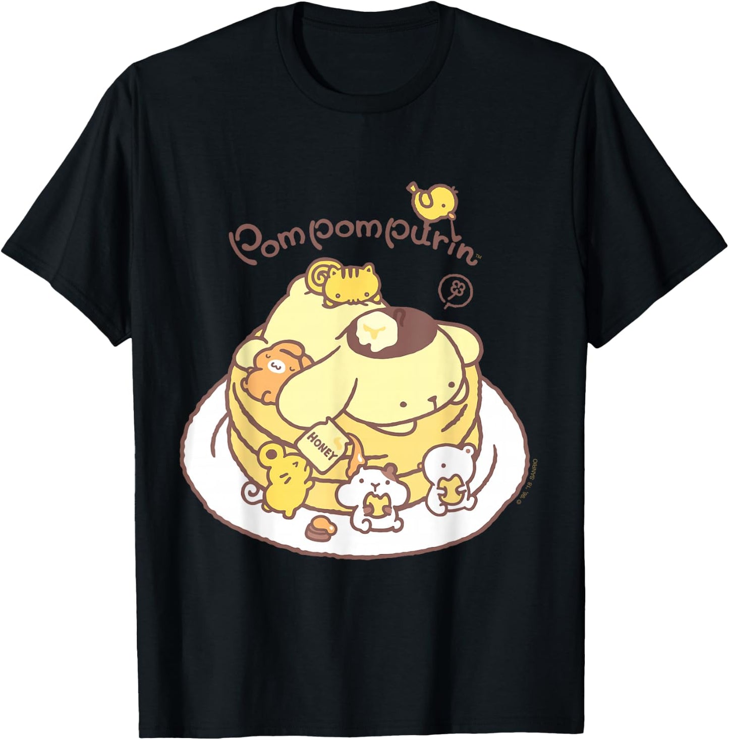 Pompompurin Pancake Friends Shirt T-Shirt - T-Shirt | Black