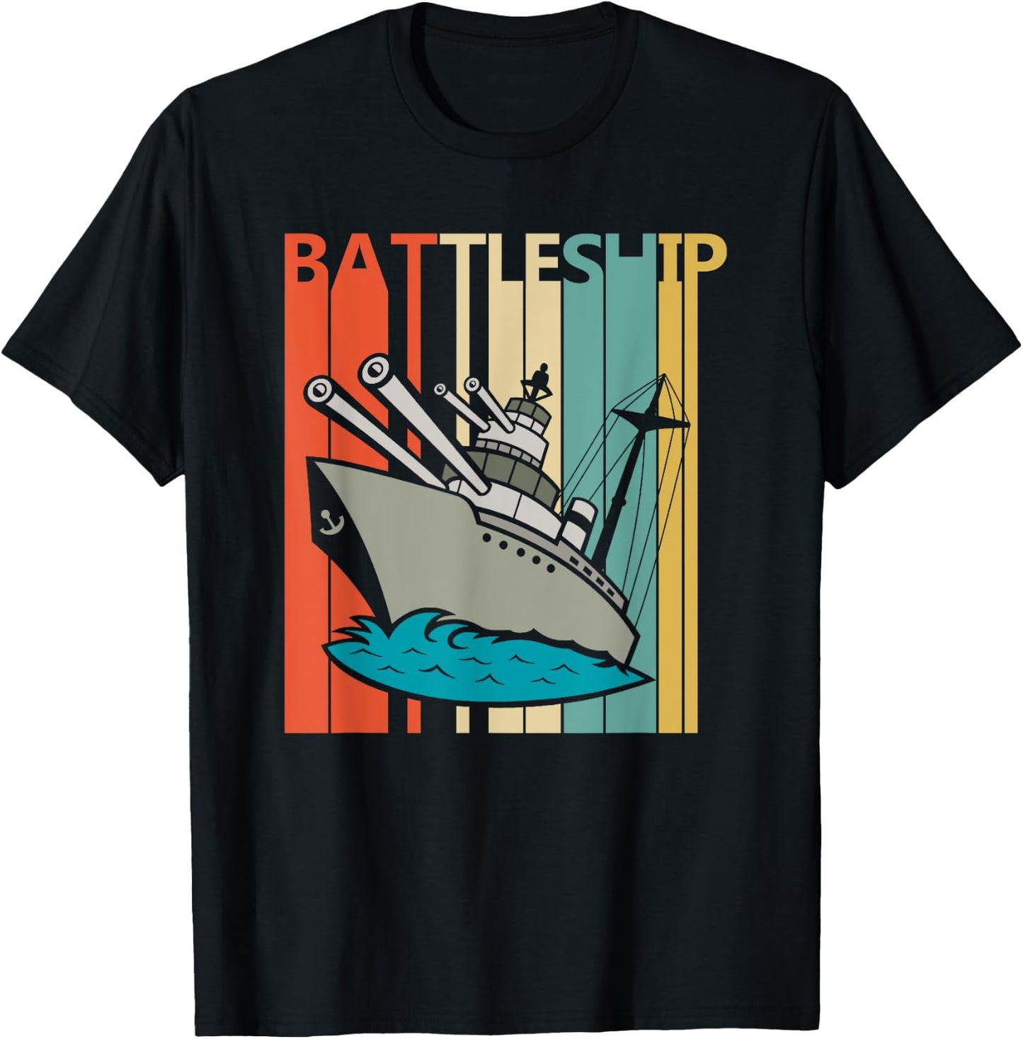 Vintage Battleship - Armored Warship Shirt T-Shirt - T-Shirt | Black
